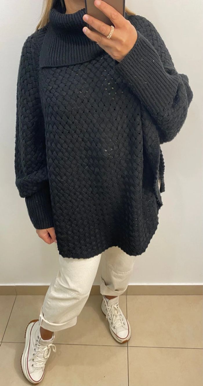 Superbe Pull Poncho  Noir Taille L-XL - photo numéro 2