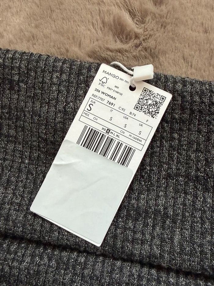 Top bandeau Mango gris – taille S – neuf avec étiquette - photo numéro 7