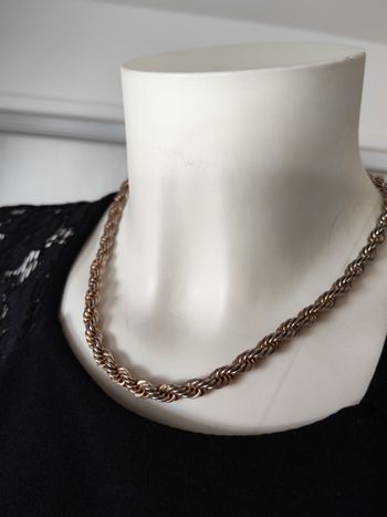 Chaîne torsadée massive argentée et dorée 