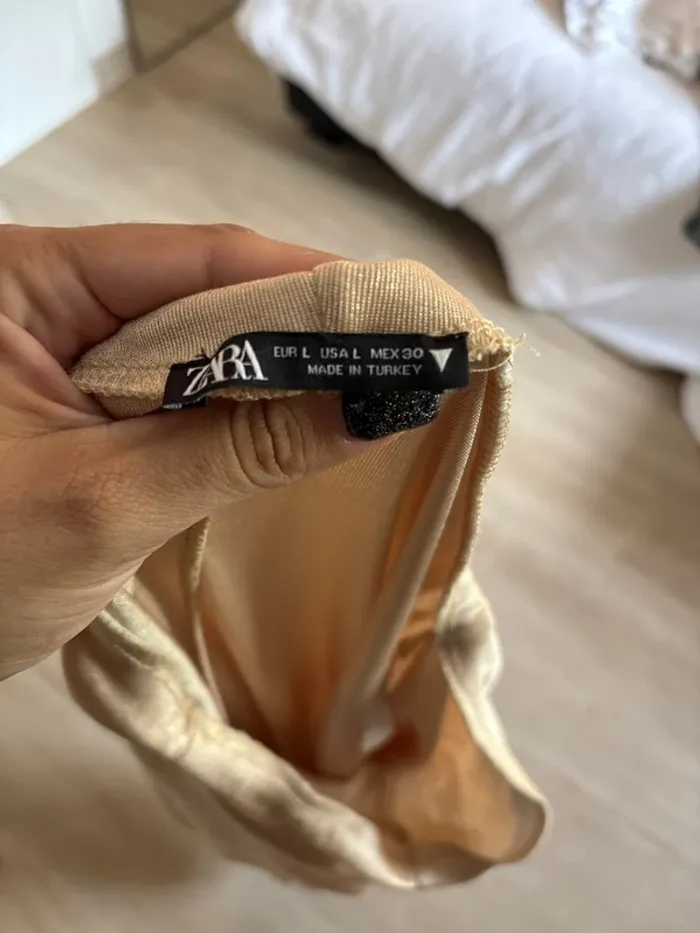 Pantalon doré Zara L - photo numéro 7