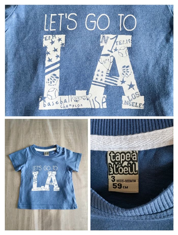 Lot de 2 T Shirts manches courtes TAO 3 mois - photo numéro 2