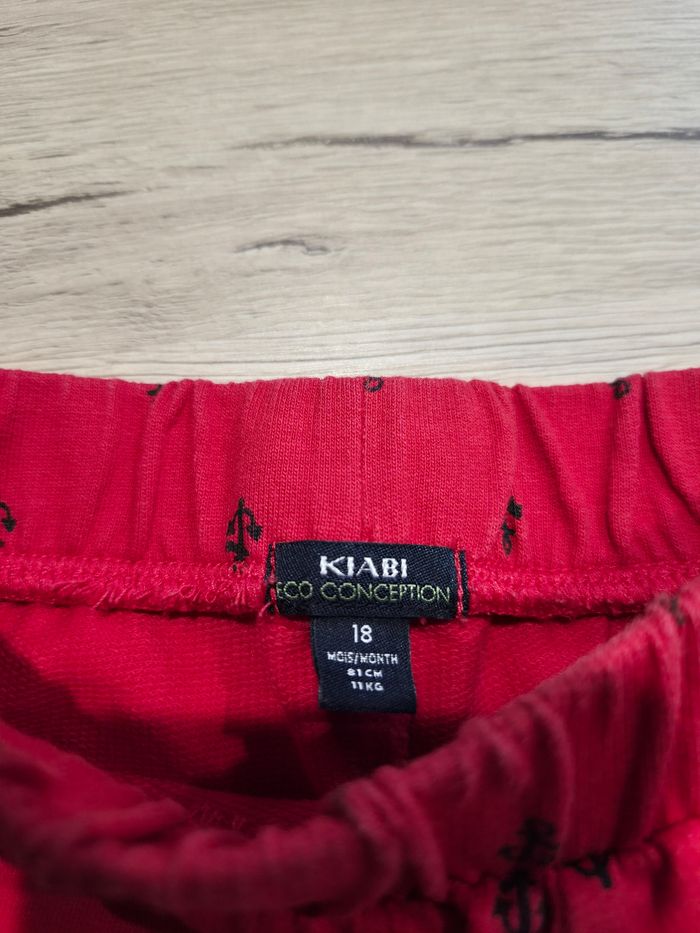 Short rouge avec encre marine bleu, Kiabi, 18 mois - photo numéro 3