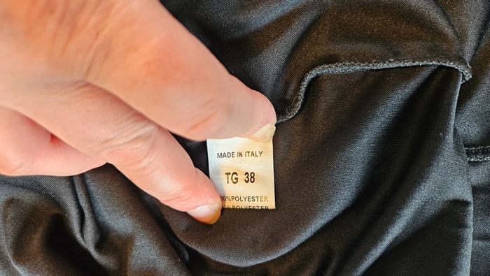 Robe d été en toile doublé mauve à manches courtes, Cassis, taille 38, neuve - photo numéro 10