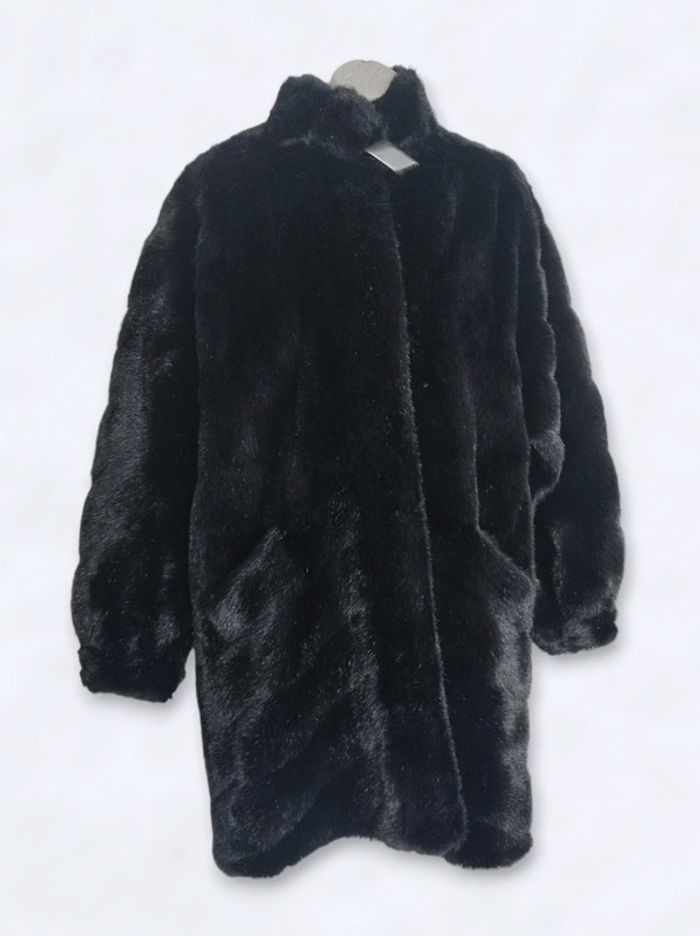 Manteau long noir fausse fourrure vintage 🇫🇷 42/XL à 44/XXL - photo numéro 8