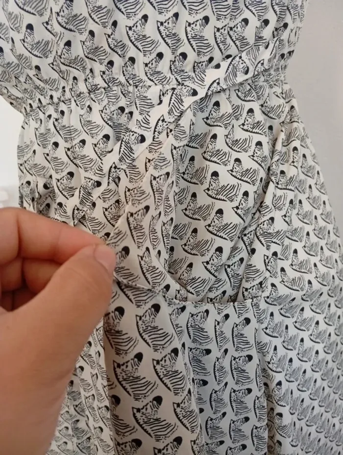 Robe chic cocktail motif zèbré femme s/m 78cm longueur robe d'été - photo numéro 5