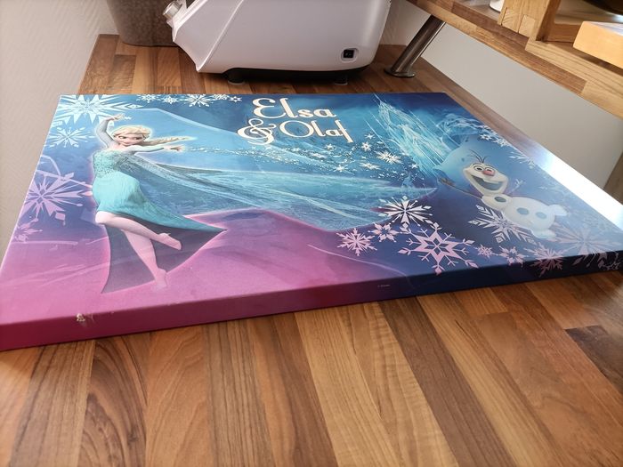 Cadre phoforescent Reine des Neiges bleu Elsa et Olaf - photo numéro 3