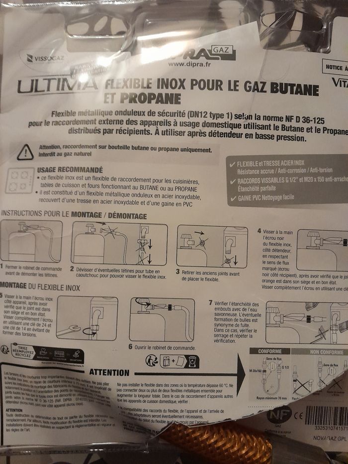 Tuyau de gaz butane et propane (bouteille) - photo numéro 2