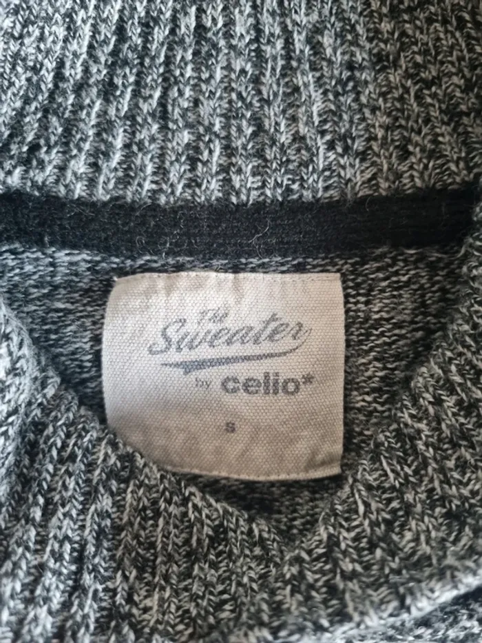 Pull ras de cou gris Celio Homme Taille XS - photo numéro 7