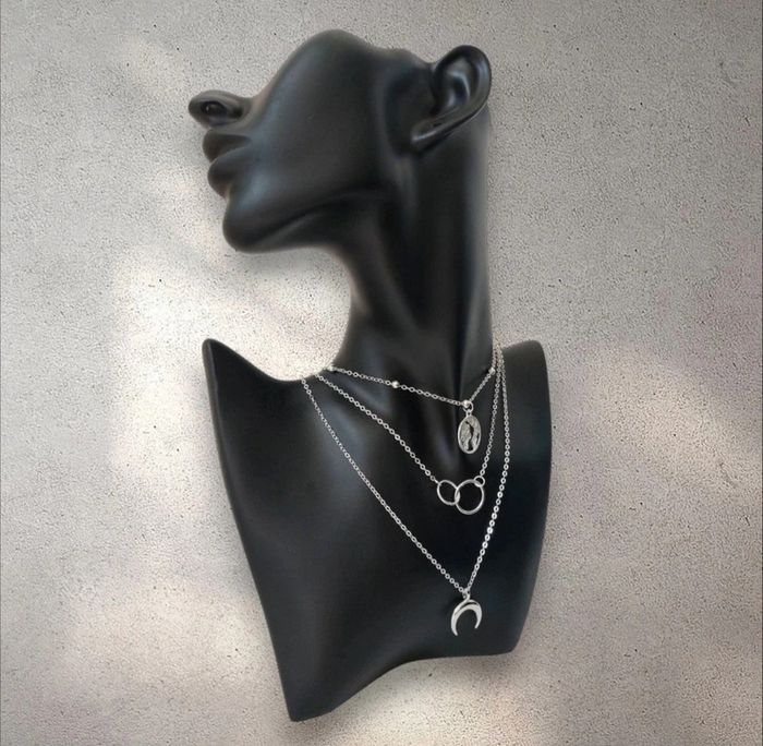 Collier trois rangs ajustable en acier inoxydable - photo numéro 2