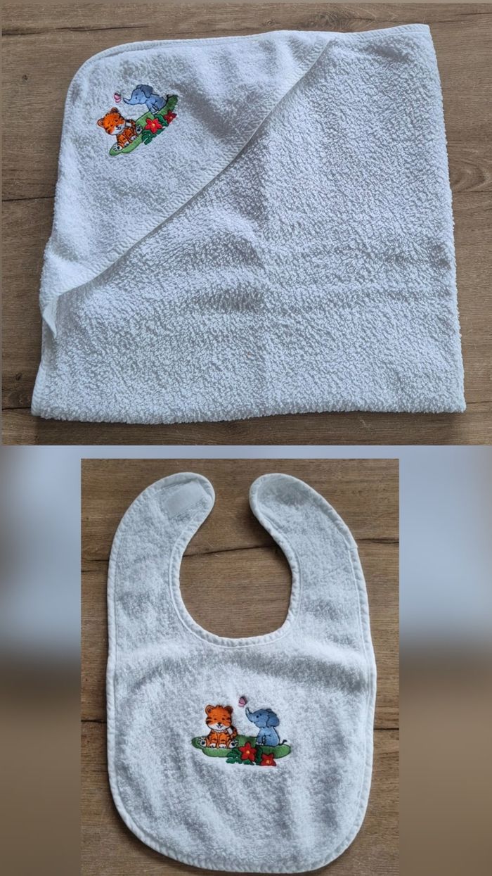 Grande cape de bain et bavoir jungle