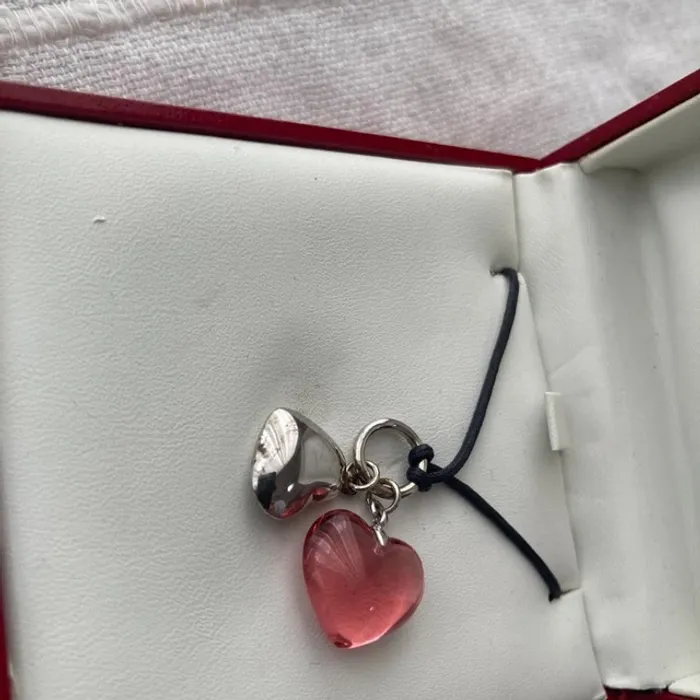 Collier pendentif cœur de baccarat cristal rose bijoux élégants accessoires D570 - photo numéro 2