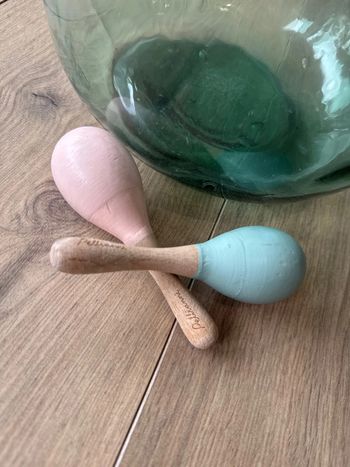 Lot de 2 Maracas pastel en bois Pellianni