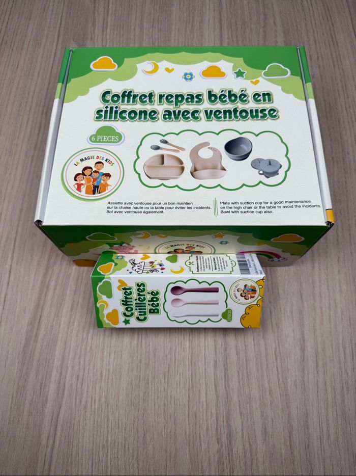 Set Repas Bébé Fille Silicone 9 Pièces Sans BPA – Idée Cadeau Naissance – Produit Neuf - photo numéro 4