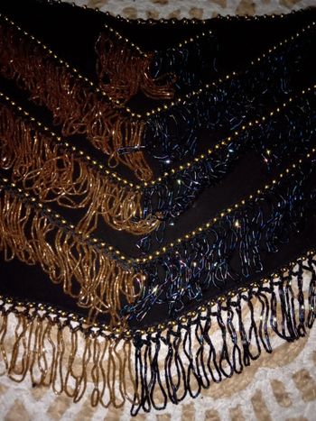 Foulard danse orientale crochet perlé luxe