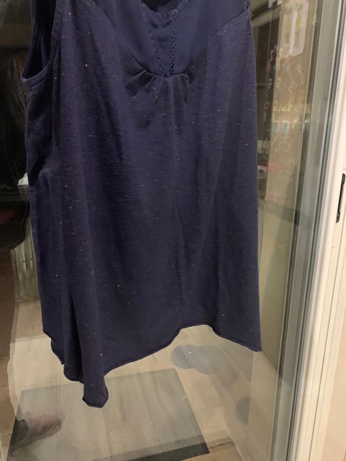 Haut bleu paillette doré - photo numéro 4
