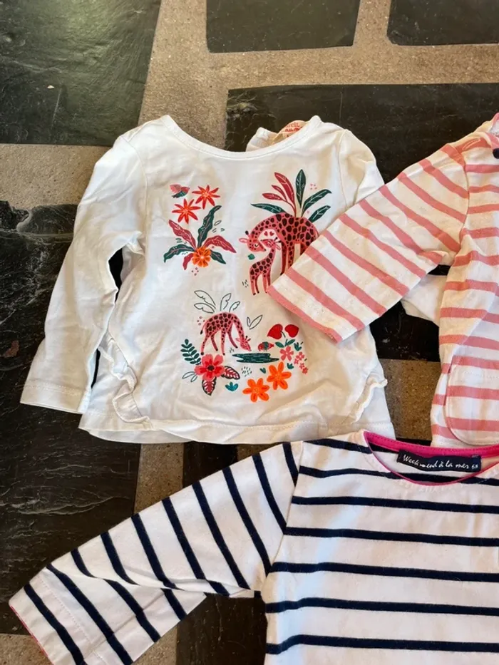 Lot 4 t-shirt manches longues 6 mois - photo numéro 2