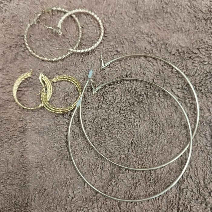 Lot de 3 paires boucles d'oreilles créoles