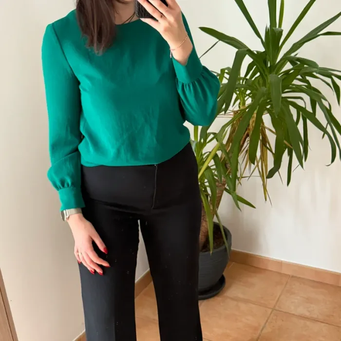 Ba&sh Green Blouse Top Shirt Long Sleeve - photo numéro 2