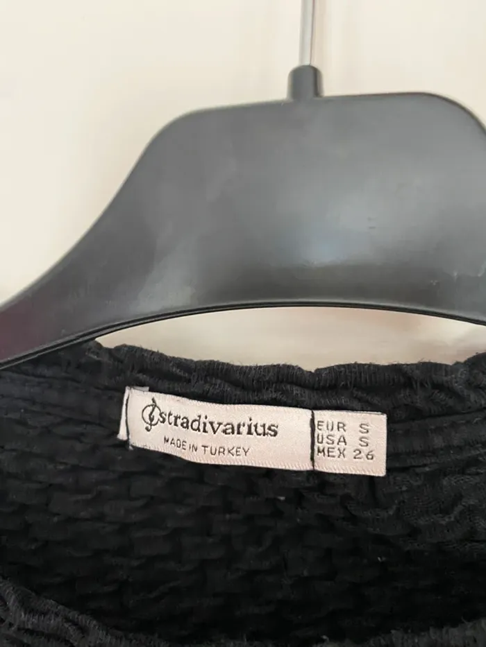 top côtelé stradivarius noir taille S - photo numéro 3