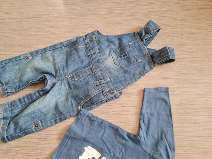 Salopette jeans obaibi et tee shirt obaibi 3 mois - photo numéro 5