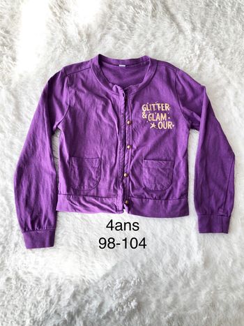 Gilet coton violet glitter glamour 4a