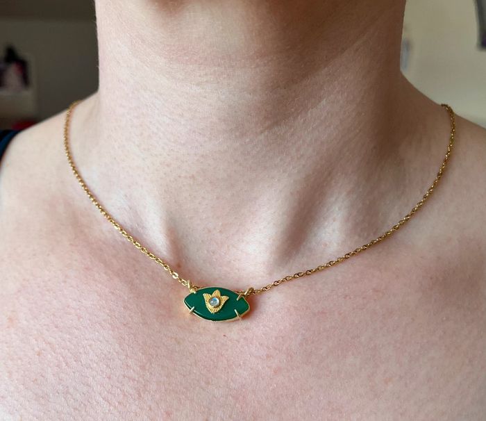 Collier grigri œil protecteur Onyx vert - photo numéro 8