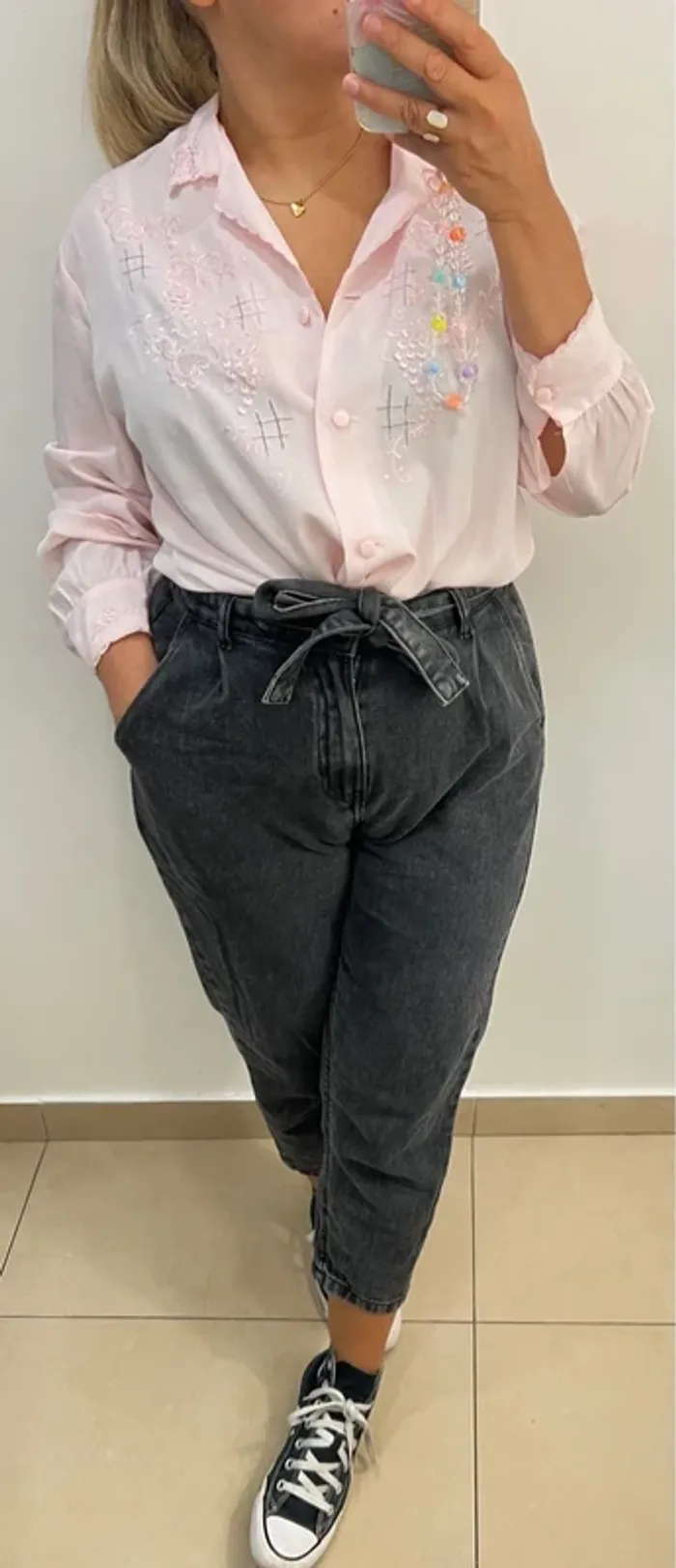 Chemise Rose Brodée - photo numéro 5