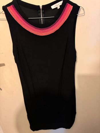 Robe sandro noir col rouge rose orange taille 1