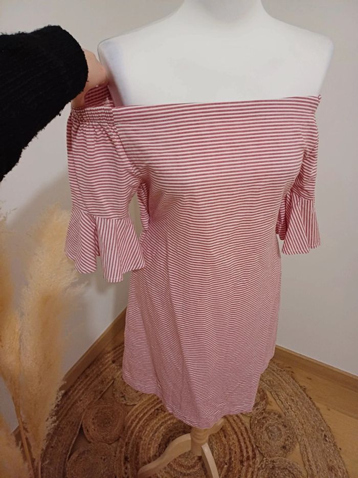 Robe rayée à épaules découvertes Kling taille S/M 36/38 - photo numéro 5