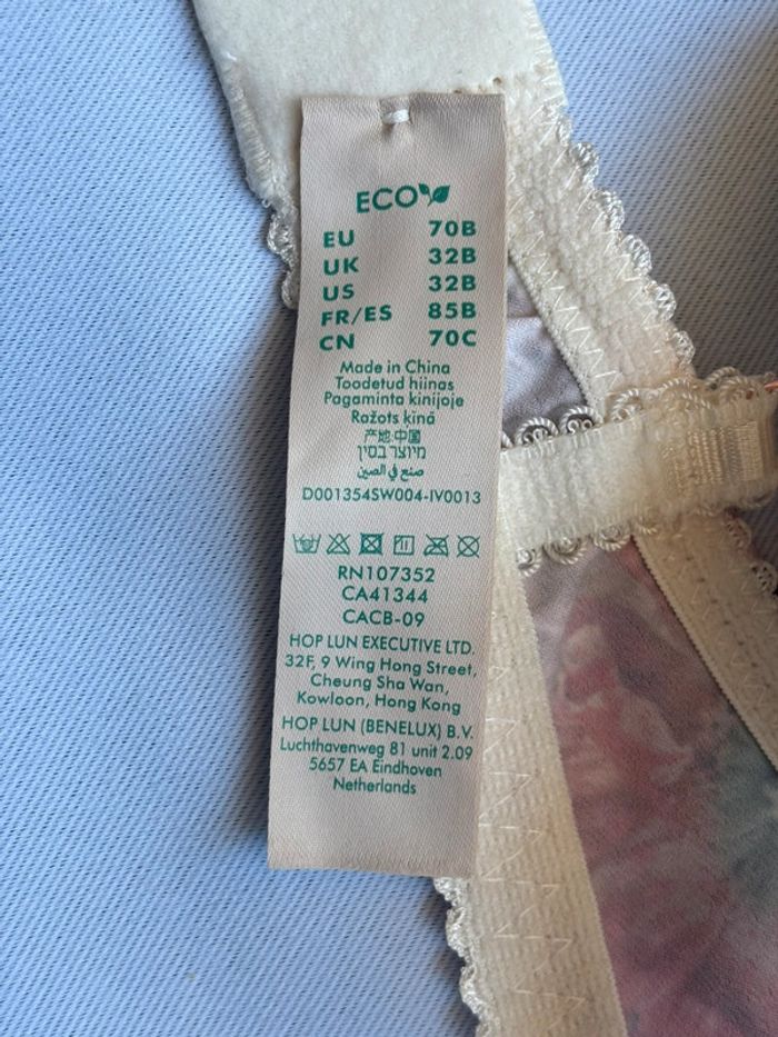 NEUF - Soutien Gorge 85B Dorina crème fleurs - photo numéro 4