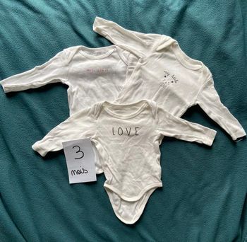 Lots de 3 bodies blanc