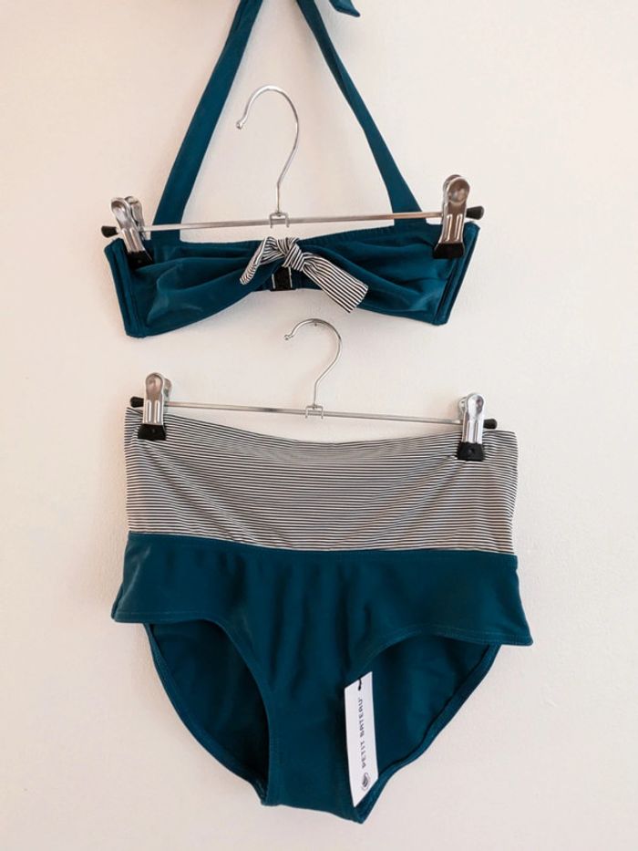 Maillot deux pièces bleu vert XXS