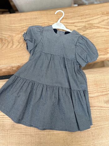 Robe Zara pieds de poule 2-3 ans 2 3 Vichy noir et blanc manches ballon