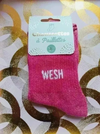 Chaussette à paillettes message
