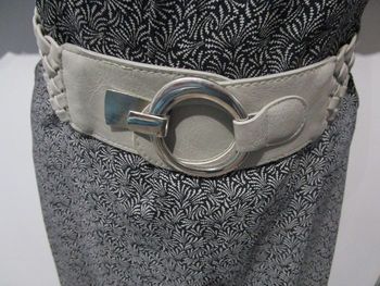 Ceinture femme en Cuir synthétique élastiquée Gris Neuve (MML523)
