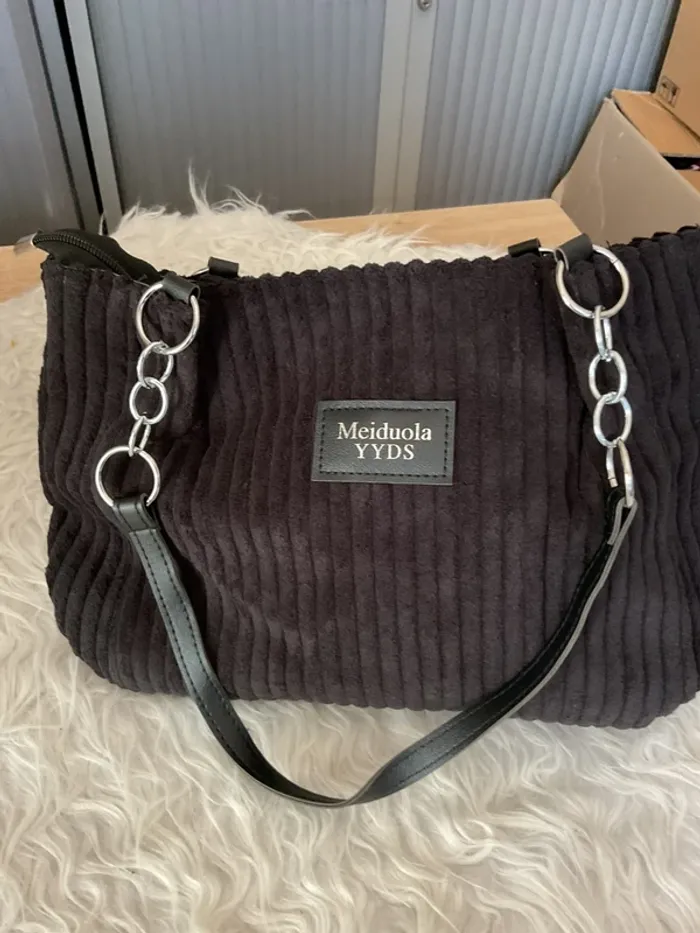 Sac à main fourre tout velours neuf - photo numéro 2