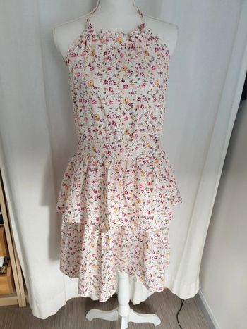 Neuf robe fleuri été dos nu taille L