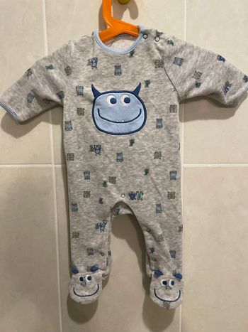 Pyjama velours bébé garçon 1/3 mois