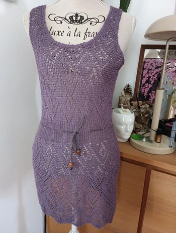Tunique de plage en crochet violet Lila taille 38