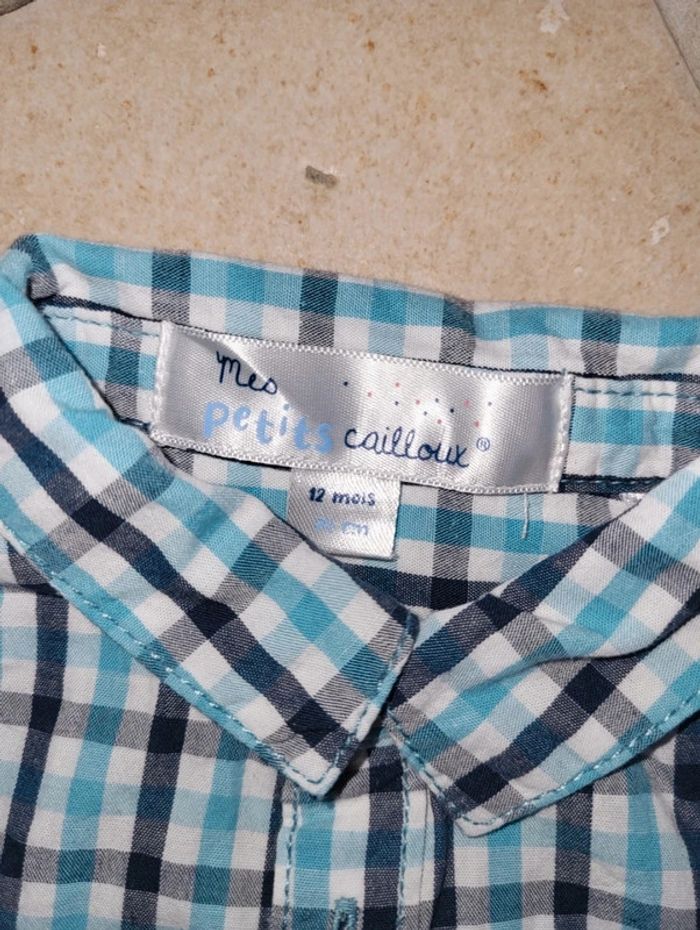 Ensemble chemise à carreaux et pantalon 12 mois - photo numéro 4