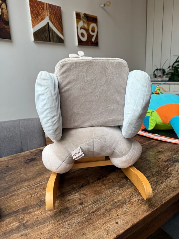 Cheval (âne) à bascule gris et bleu ciel Nattou - photo numéro 3