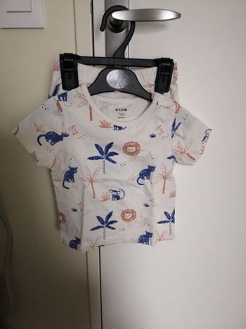 Ensemble pyjama court (t-shirt+short, Beige) 12 mois (80 cm) Kiabi
