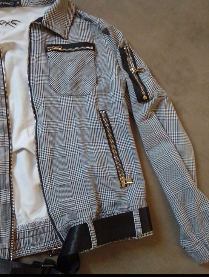 Veste courte à carreaux projet X paris - photo numéro 3