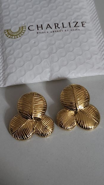 Boucles d'oreilles acier inoxydable plaqué or jaune 