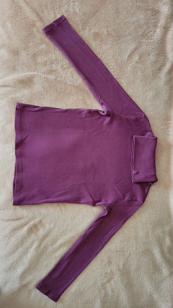 Teeshirt manches longues, col roulé, maille côtelée, 8 ans