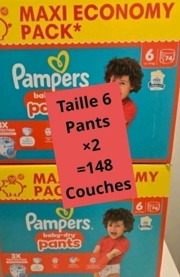 Couches pampers taille 6