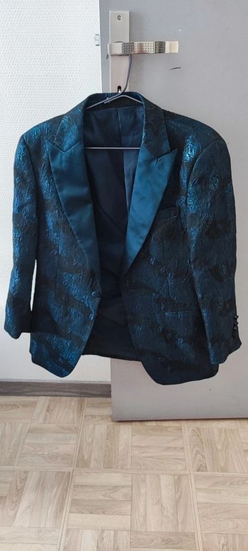 Veste costume reflets bleu
