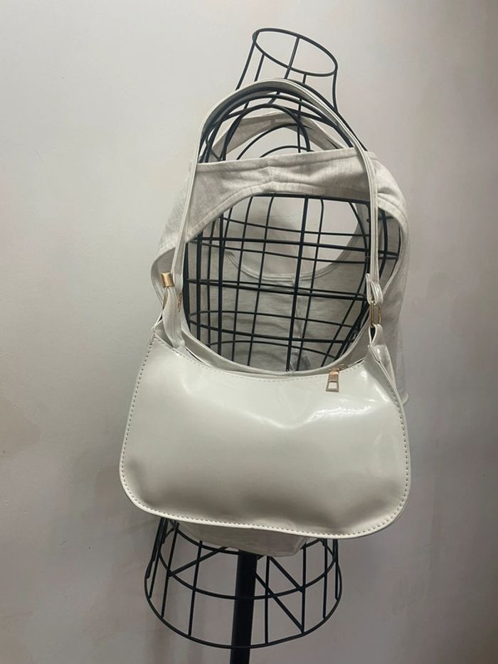 🌷🌷Sac À Bandoulière Brillant  blanc Sac À La Mode,  En Cuir synthétique Verni, - photo numéro 11