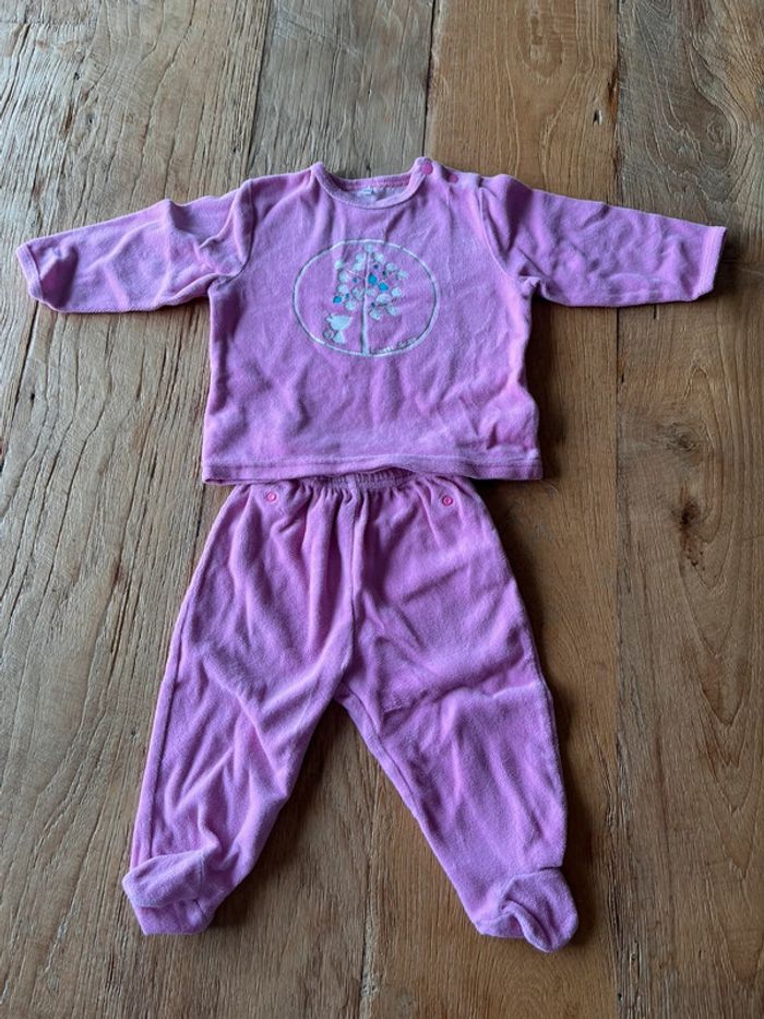 Pyjama 2 pièces rose 12 mois