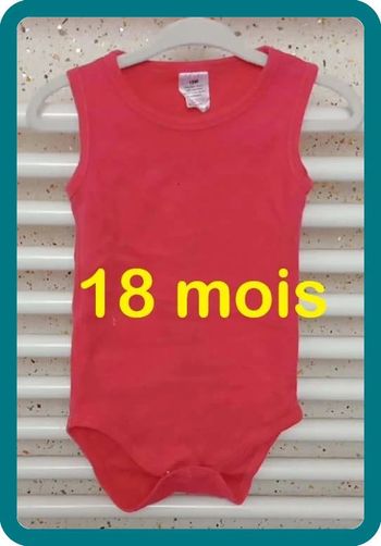 Body sans manche rose Taille 18 mois